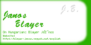 janos blayer business card